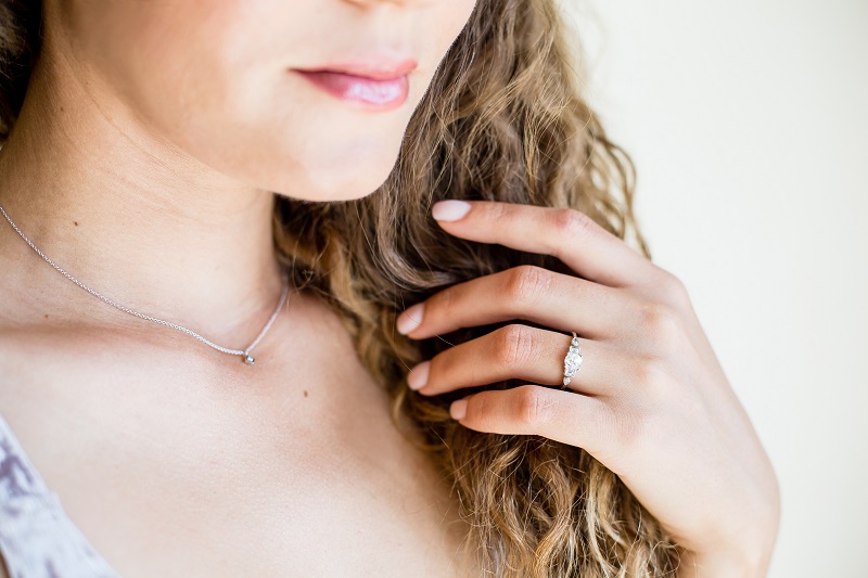 Recycled Diamond White Gold Engagement Ring | Handmade Ring Model