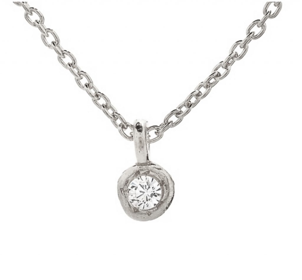 Hand Sculpted 2.5MM Bezel Setting Pendant on a Chain Necklace Liza