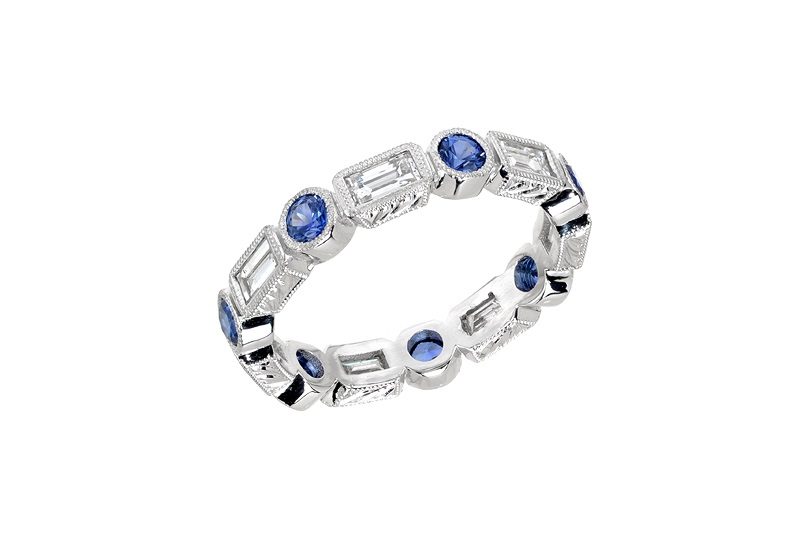 Sapphire ring for customers who value custom made jewelry and scheduled a jewelry consultation with Liza Shtromberg