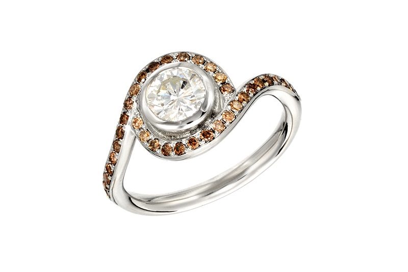 Custom 14K unique diamond ring for customers who are seeking custom jewelry design with heirloom diamonds